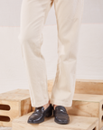 Heritage Short Sleeve Jumpsuit in Natural pant leg close up on Alex