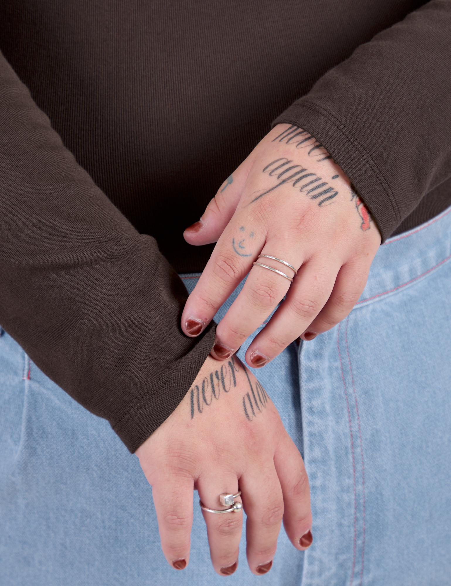 Long Sleeve Baby Tee - Espresso Brown