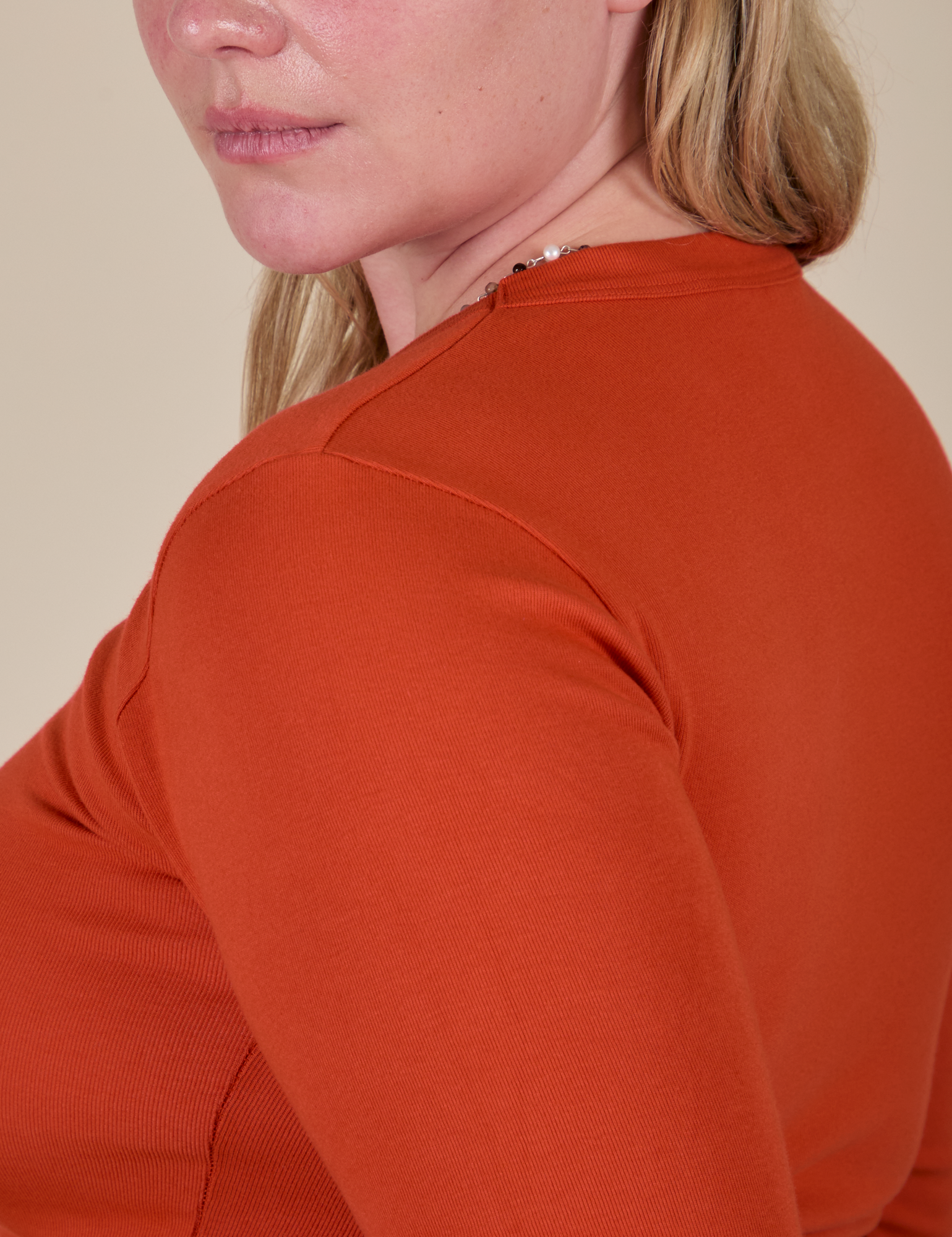 Long Sleeve Baby Tee - Chili Red