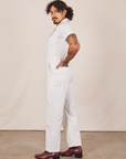 Side view of Short Sleeve Jumpsuit in Vintage Tee Off-White worn by Jesse