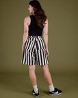 Longline Work Shorts in Natural back view on Alex