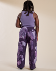 Back view of Magic Waters Drop Pocket Pants in Dark Lavender and faded grape Cropped Tank on Demi