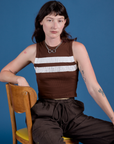 Painted Muscle Tee in Fudgesicle Brown worn by Alex