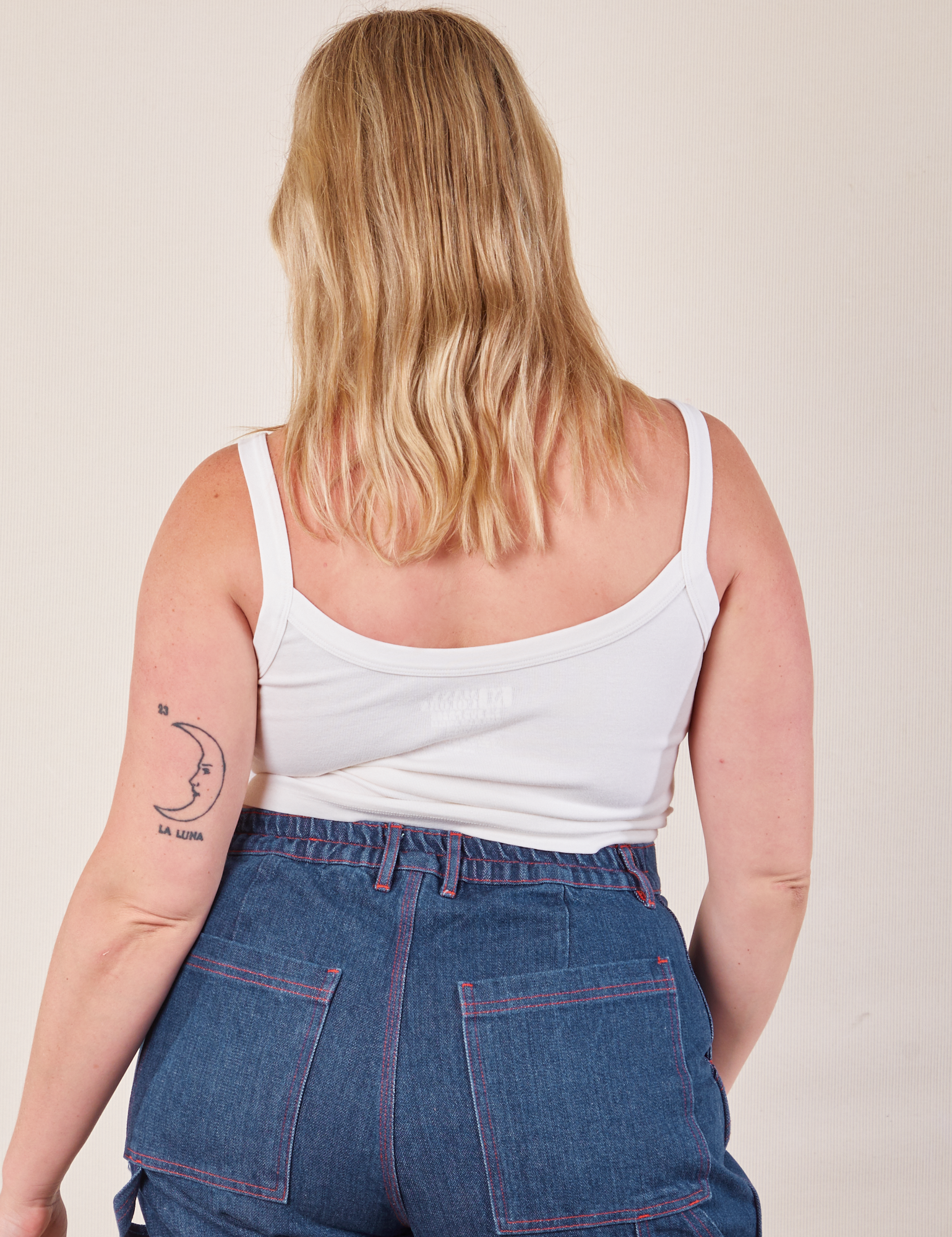 Cropped Cami in Vintage Tee Off-White back view on Lish
