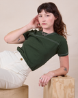 JV Tee in Swamp Green on Alex