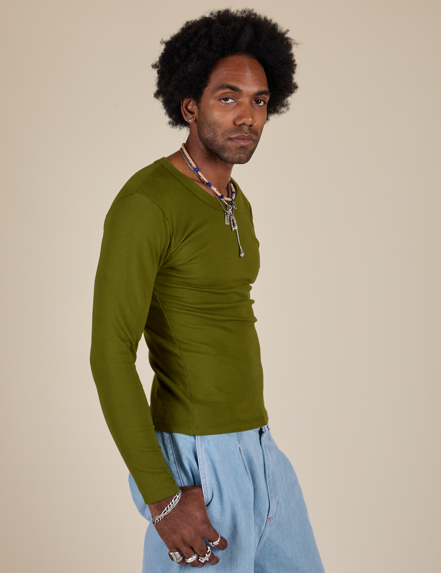 Long Sleeve Baby Tee - Summer Olive