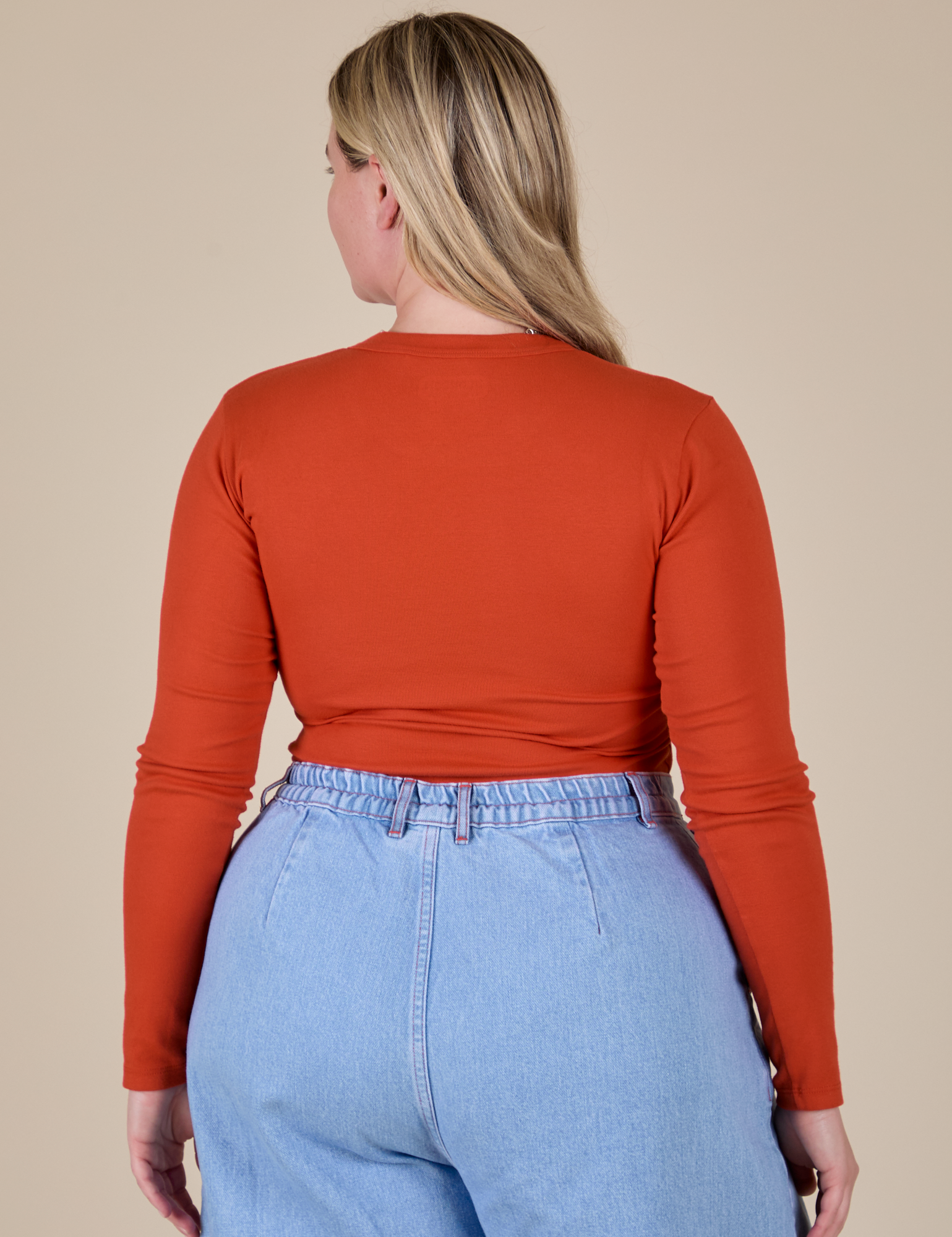 Long Sleeve Baby Tee - Chili Red