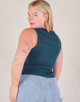 Muscle Tee in Lagoon angled back view on Lish