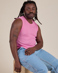 Muscle Tee in Bubblegum Pink on Demi