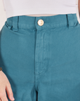 Petite Bell Bottoms in Marine Blue front close up on Hana