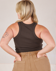 Racerback Tank in Espresso Brown back view on Lish