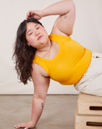 Ashley is wearing Tank Top in Sunshine Yellow