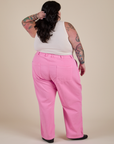 Work Pants in Bubblegum Pink back view on Sam