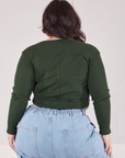 Wrap Top in Swamp Green back view on Ashley
