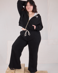 Cropped Zip Hoodie - Basic Black