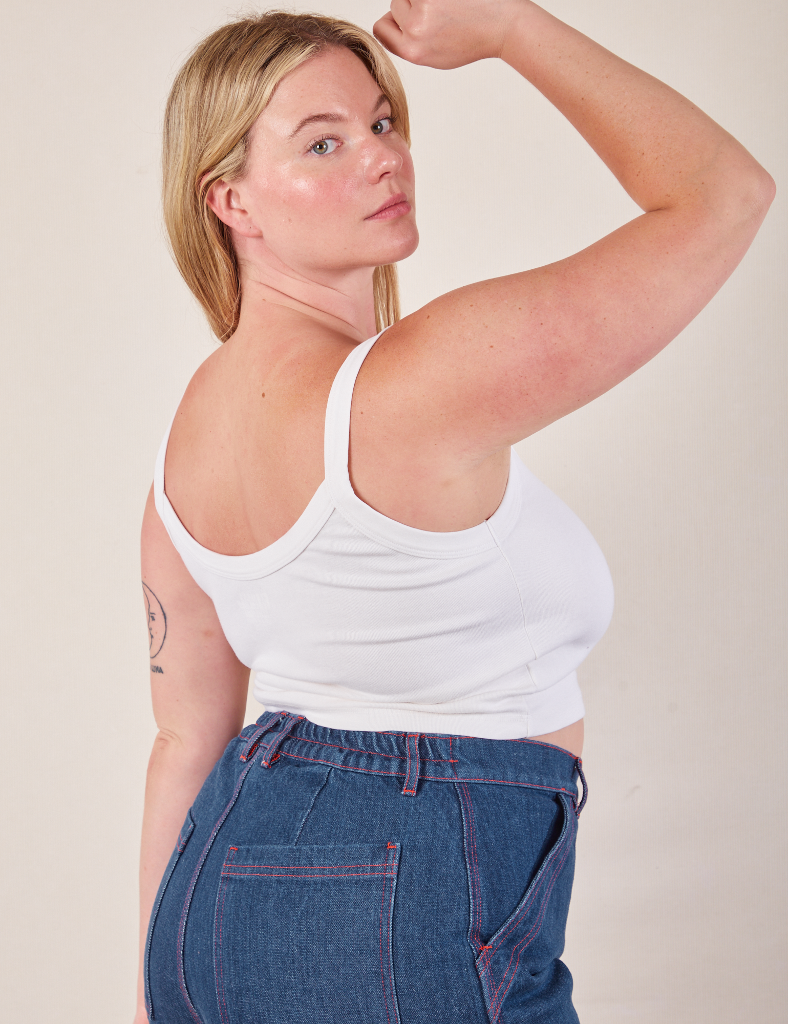 Cropped Cami in Vintage Tee Off-White side view on Lish