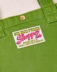 Bright Olive Shopper Tote close up