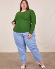Marielena is wearing 2XL Honeycomb Thermal in Lawn Green