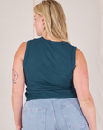 Muscle Tee in Lagoon back view on Lish