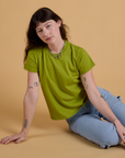 Organic Vintage Tee in Gross Green worn by Alex