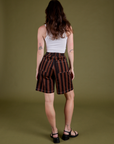 Longline Work Shorts in Fudgesicle Brown back view on Alex