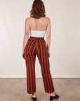 Back view of Black Striped Work Pants in Paprika on Alex