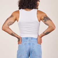 Back view of Cropped Tank Top in Vintage Off-White worn by Jesse
