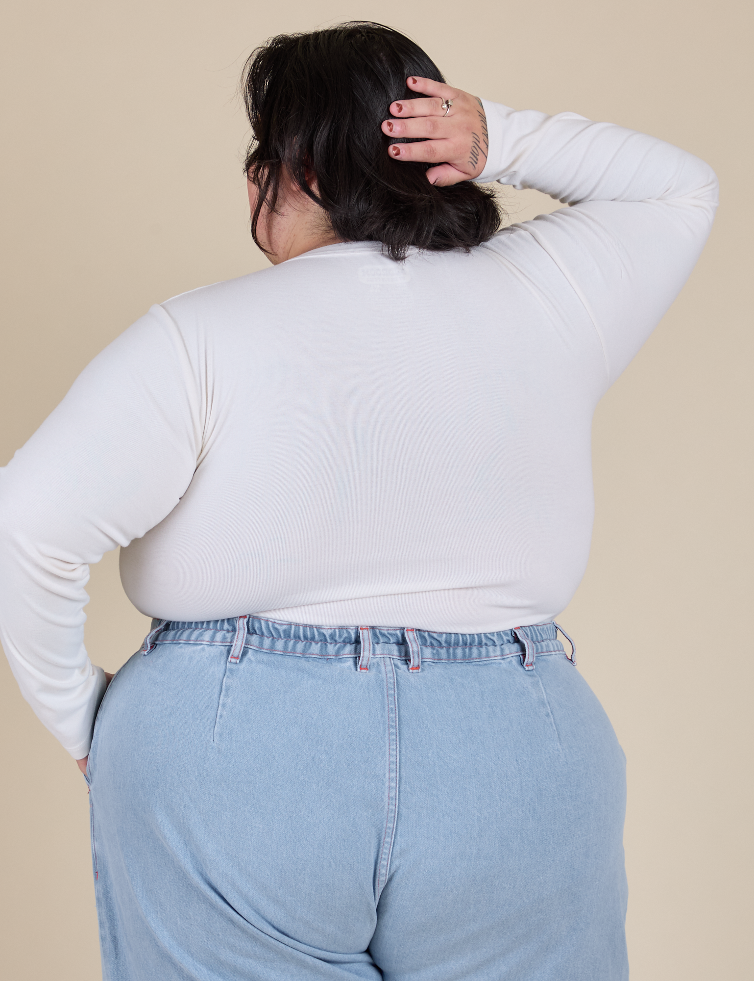 Long Sleeve Baby Tee - Vintage Tee Off-White