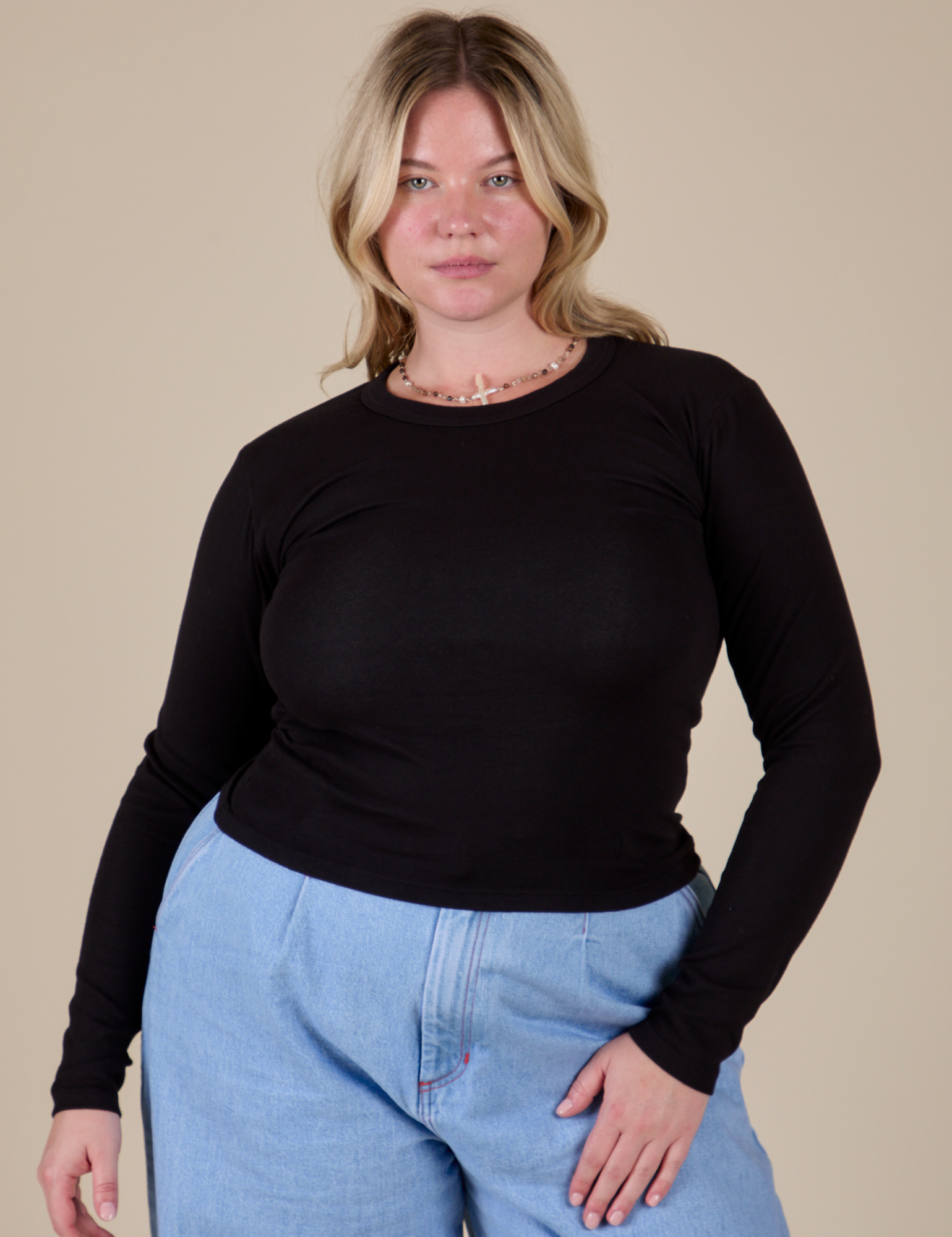 Long Sleeve Baby Tee - Basic Black