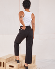 Organic Work Pants in Basic Black back view on Mika
