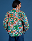 Cropped Overshirt in Quilt Print back view on Anthony
