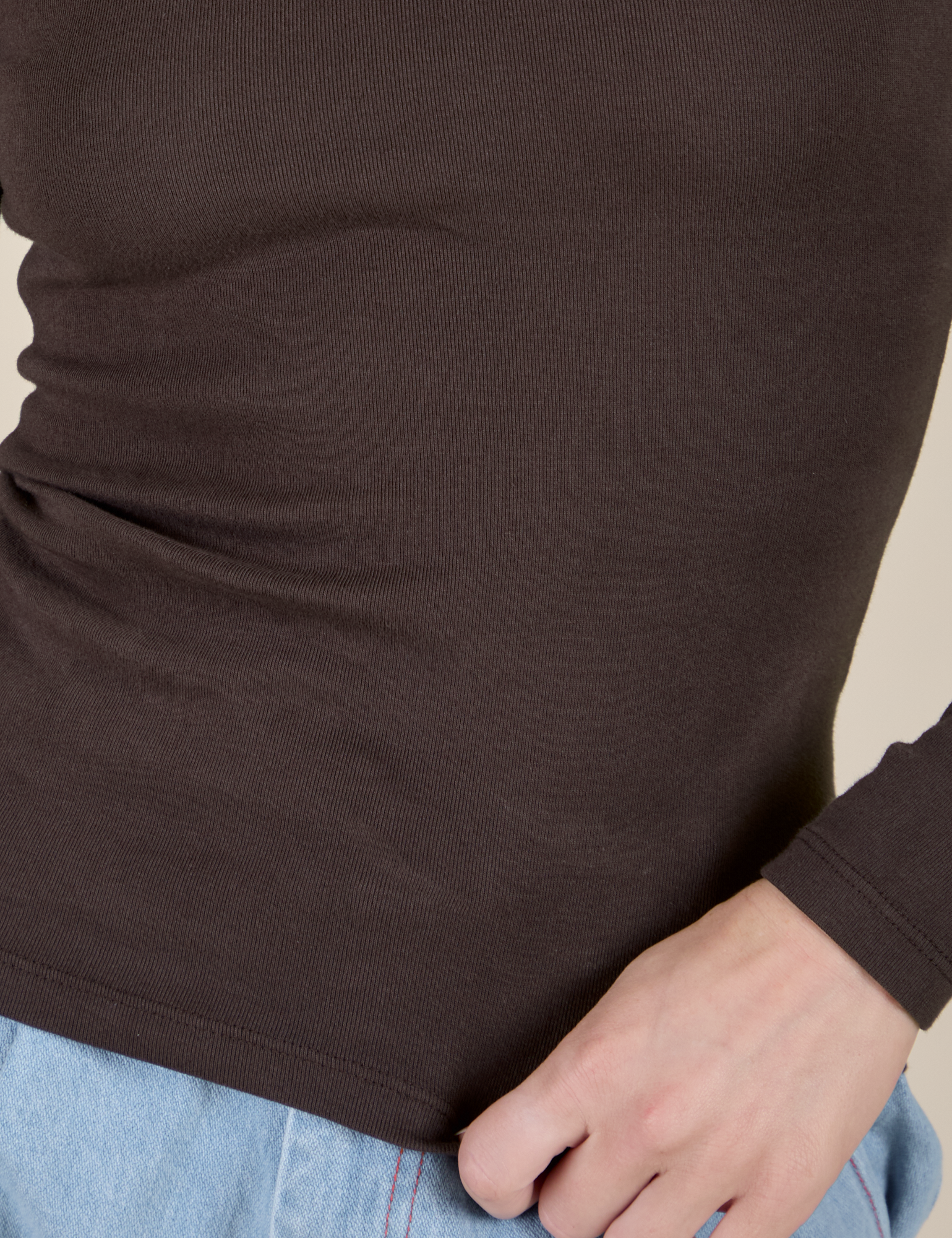 Long Sleeve Baby Tee - Espresso Brown