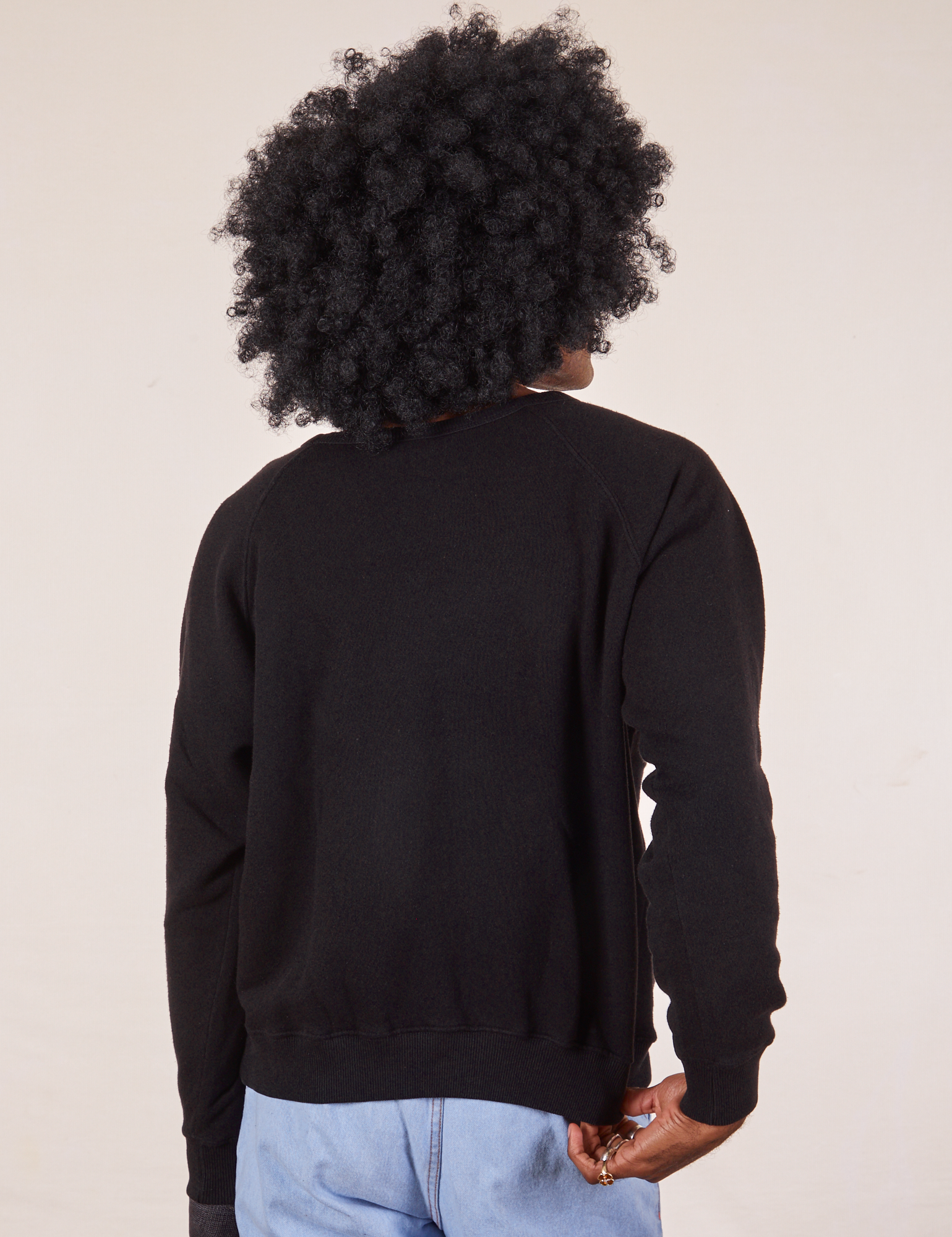 Back view of Heavyweight Crew in Basic Black on Jerrod