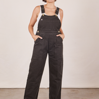 Tiara is wearing Original Overalls in Mono Espresso and vintage off-white Cropped Tank Top.