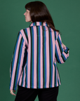 Stripe Work Jacket in Pacific Stripe back view on Sydney