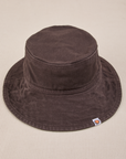 Wide Brim Denim Bucket Hats in Espresso Brown