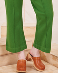 Heritage Westerns in Lawn Green pant leg close up on Hana