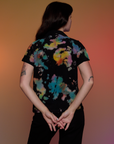 Pantry Button-Up in Rainbow Magic Waters back view on Alex