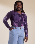Long Sleeve Baby Tee in Dark Lavender on Demi