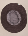 Wide Brim Denim Bucket Hats in Espresso Brown bottom view