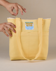 Over-Shoulder Zip Mini Tote in Butter Yellow