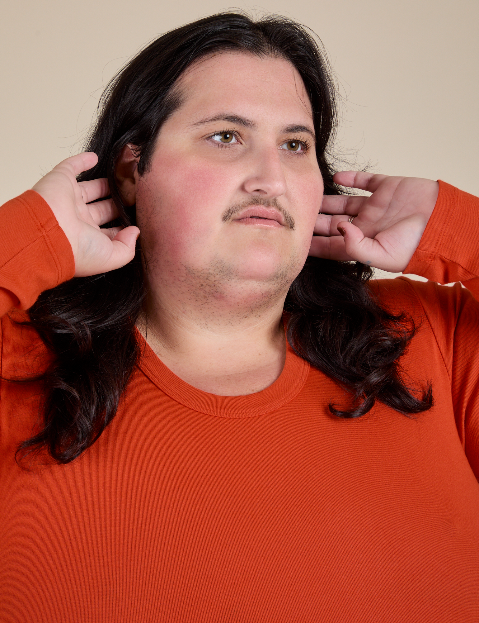 Long Sleeve Baby Tee - Chili Red