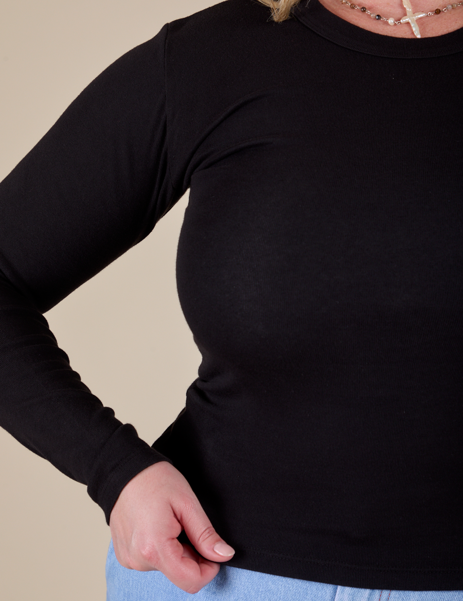 Long Sleeve Baby Tee - Basic Black