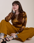 Long Sleeve Baby Tee in Honey Brown worn by Sydney