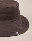 Wide Brim Denim Bucket Hats in Espresso Brown close up