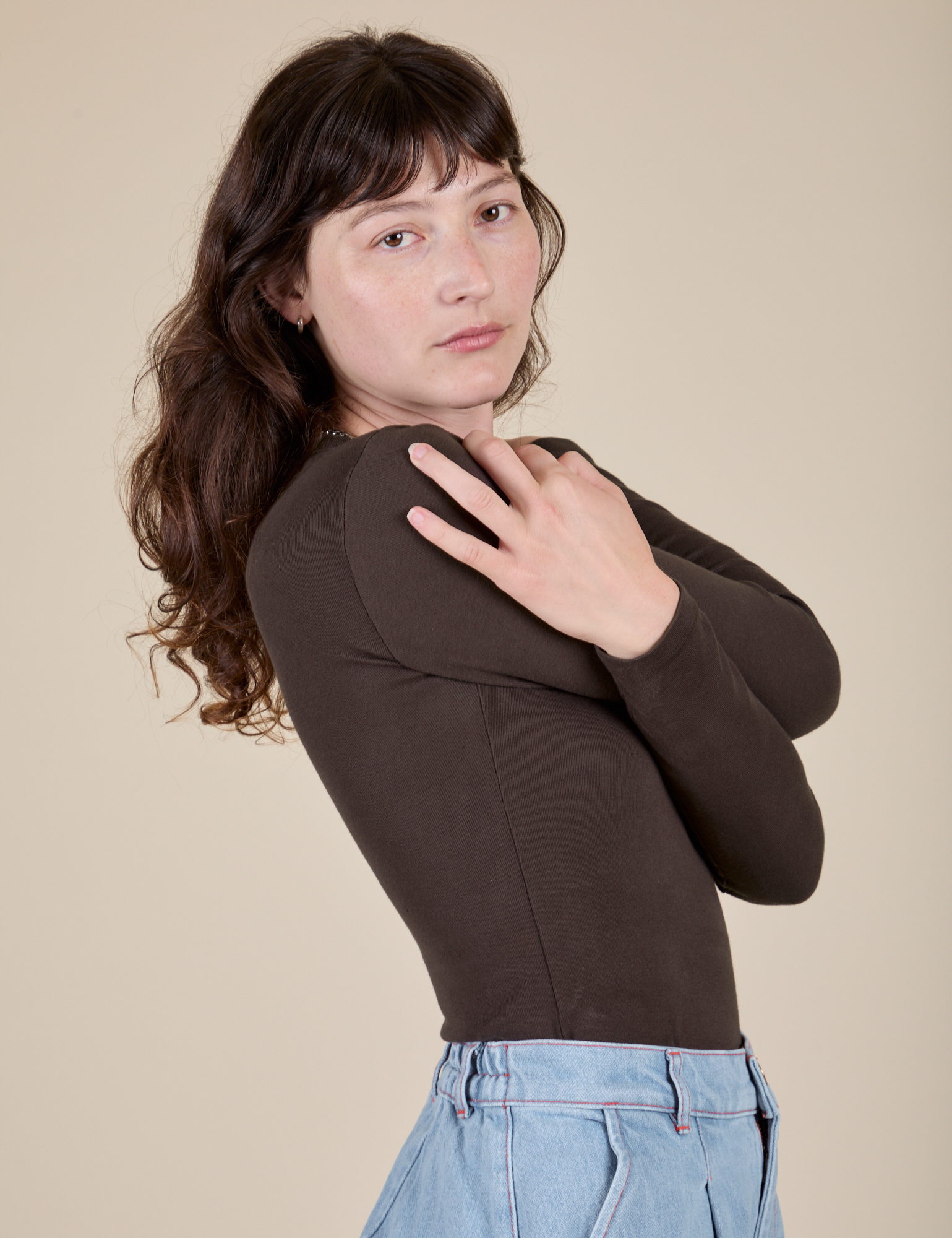 Long Sleeve Baby Tee - Espresso Brown