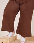 Petite Bell Bottoms in Fudgesicle Brown pant leg close up on Ashley
