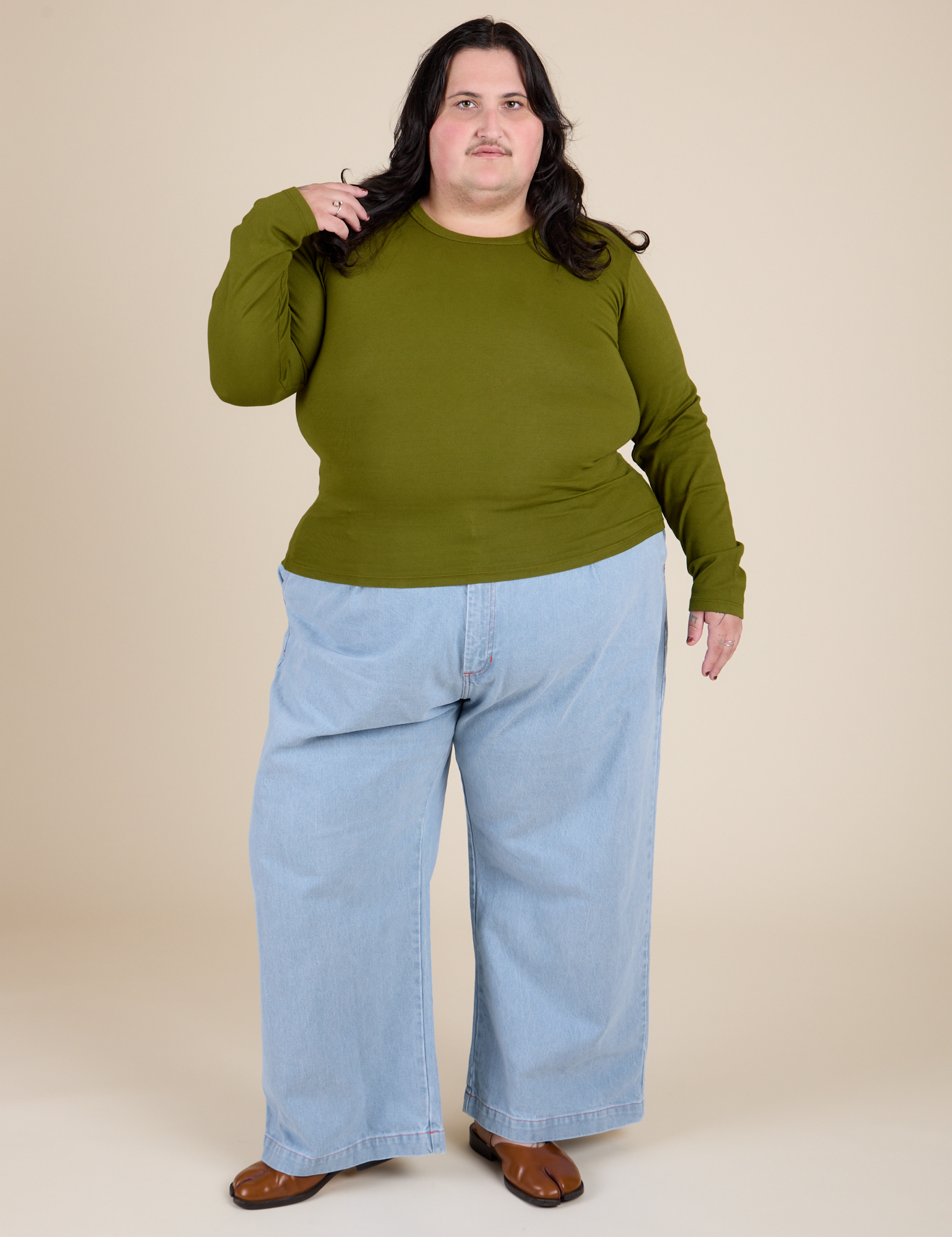 Long Sleeve Baby Tee - Summer Olive