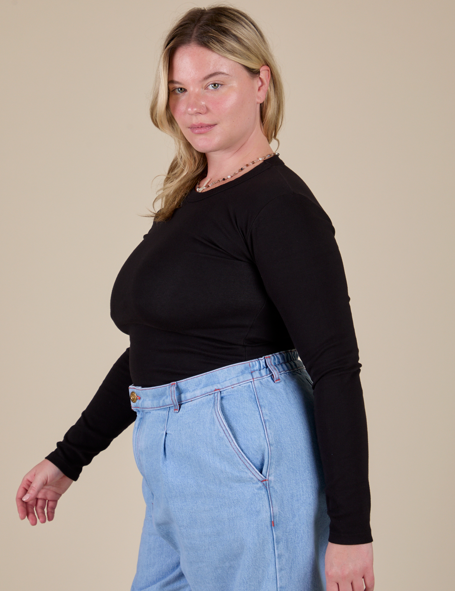 Long Sleeve Baby Tee - Basic Black