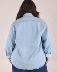 Denim Overshirt in Light Wash back view on Ashley
